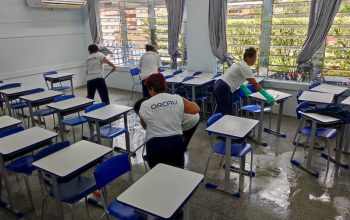 Secretaria de Educação vistoria unidades atingidas pela chuva