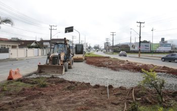 Prefeitura dá continuidade às obras para ampliação do binário das ruas Coronel Procópio Gomes e Urussanga