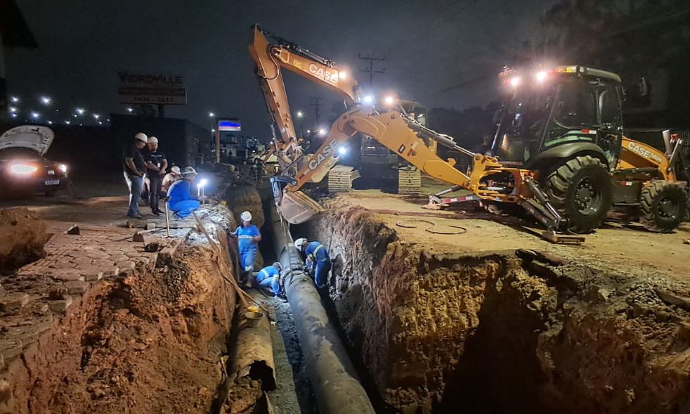 Águas de Joinville finaliza reparo na rede de água da rua Florianópolis