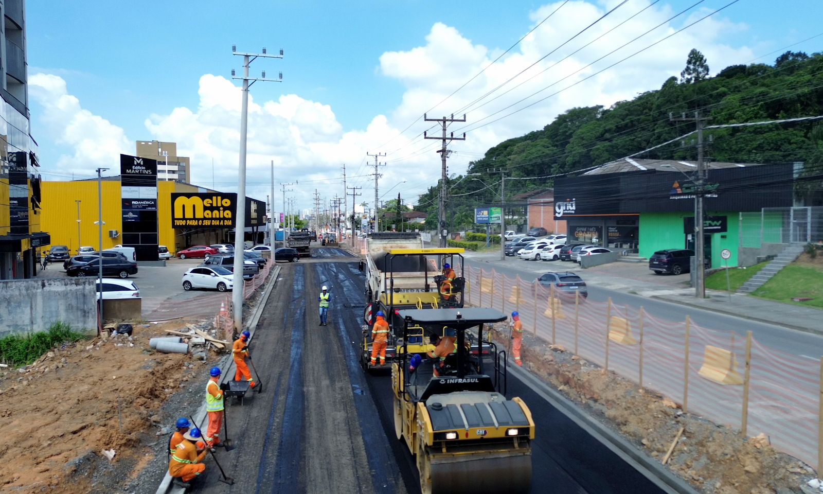 Joinville acelera duplicação da Santos Dumont com nova etapa de pavimentação