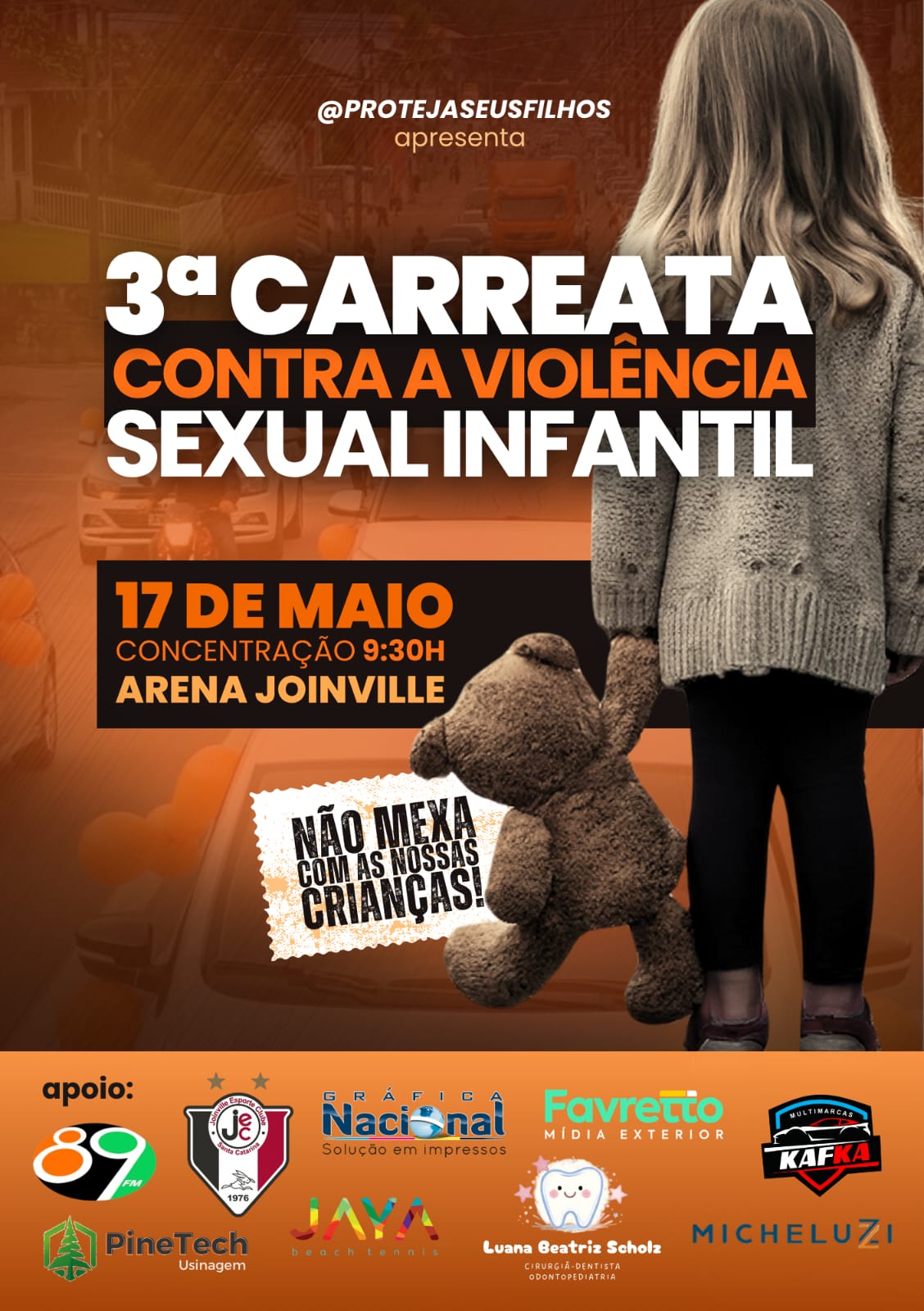 Joinville promove programação do Maio Laranja contra abuso e exploração sexual infantil